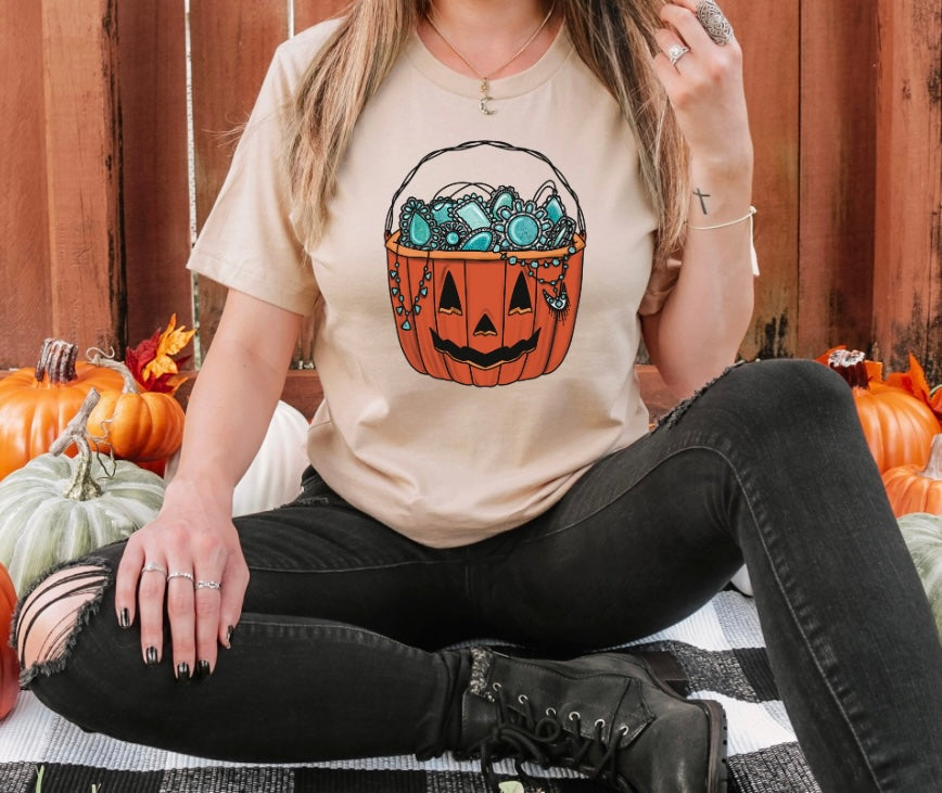 Turquoise Trick Or Treat Graphic