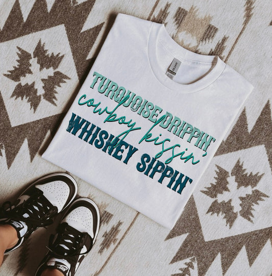 Turquoise Drippinβ Graphic Tee