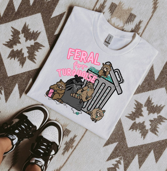 Feral For Turquoise Graphic Tee