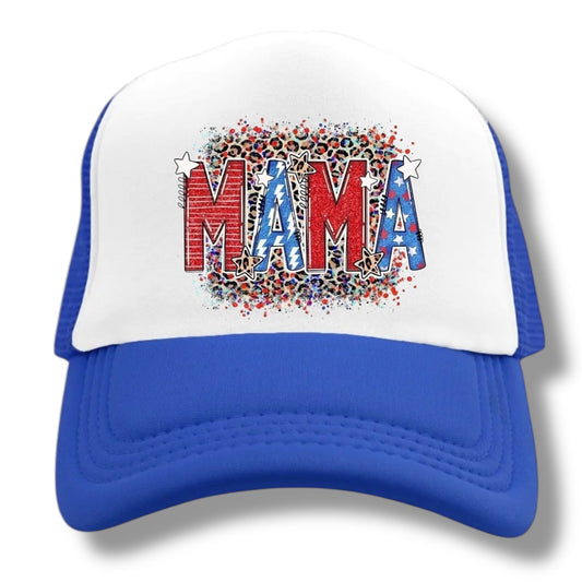 Trucker Hat -  Mama Leopard Patriotic