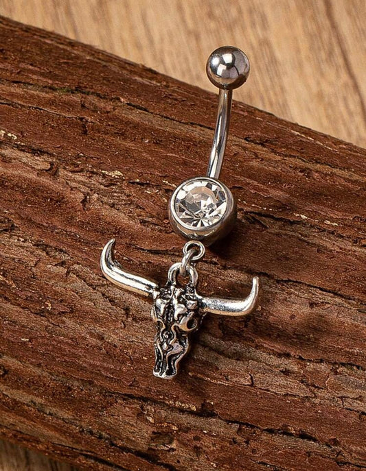 Bull Skull Belly Button Ring