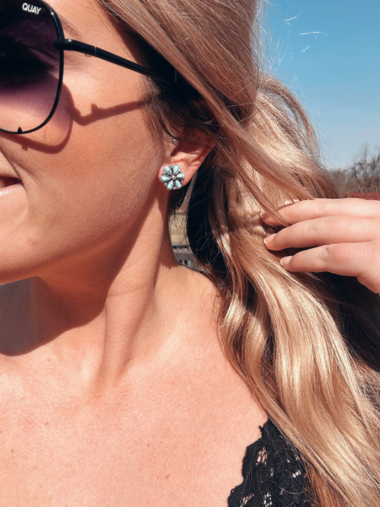 The Squash Flower Earrings in White