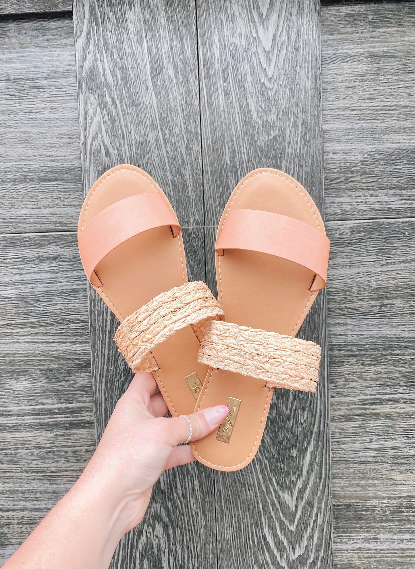 The Kiera Double Strap Coral Sandals