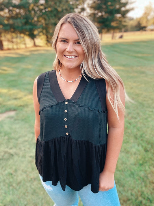 The Lazy Susan Tank in Black