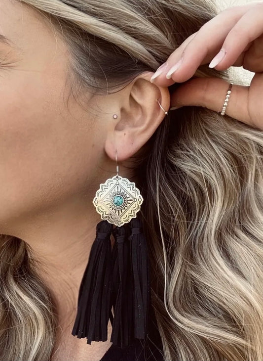 The Black Knight Tassel Earrings