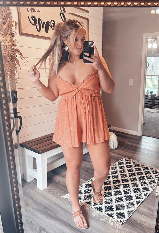 The Terry Coral Romper