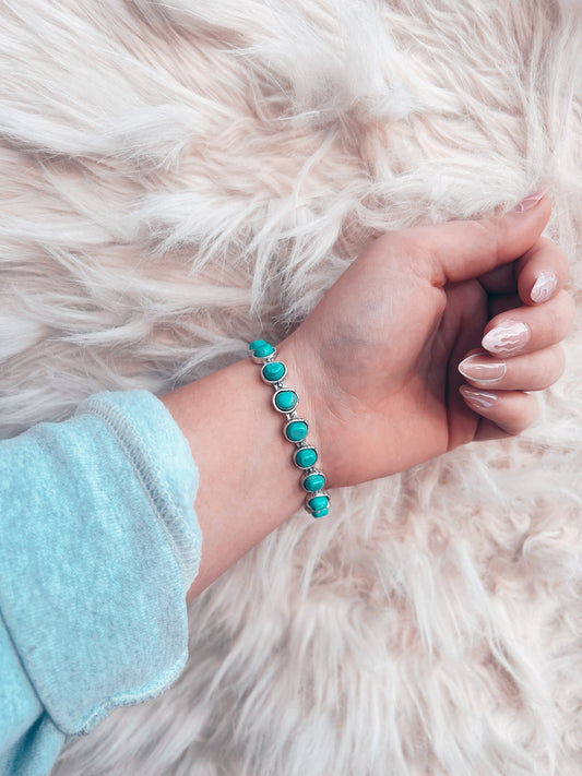 The Cobblestone Cuff in Turquoise